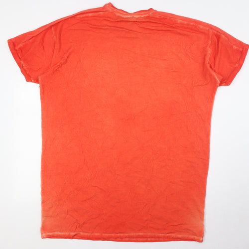 ASOS Womens Orange Cotton Basic T-Shirt Size 12 Crew Neck