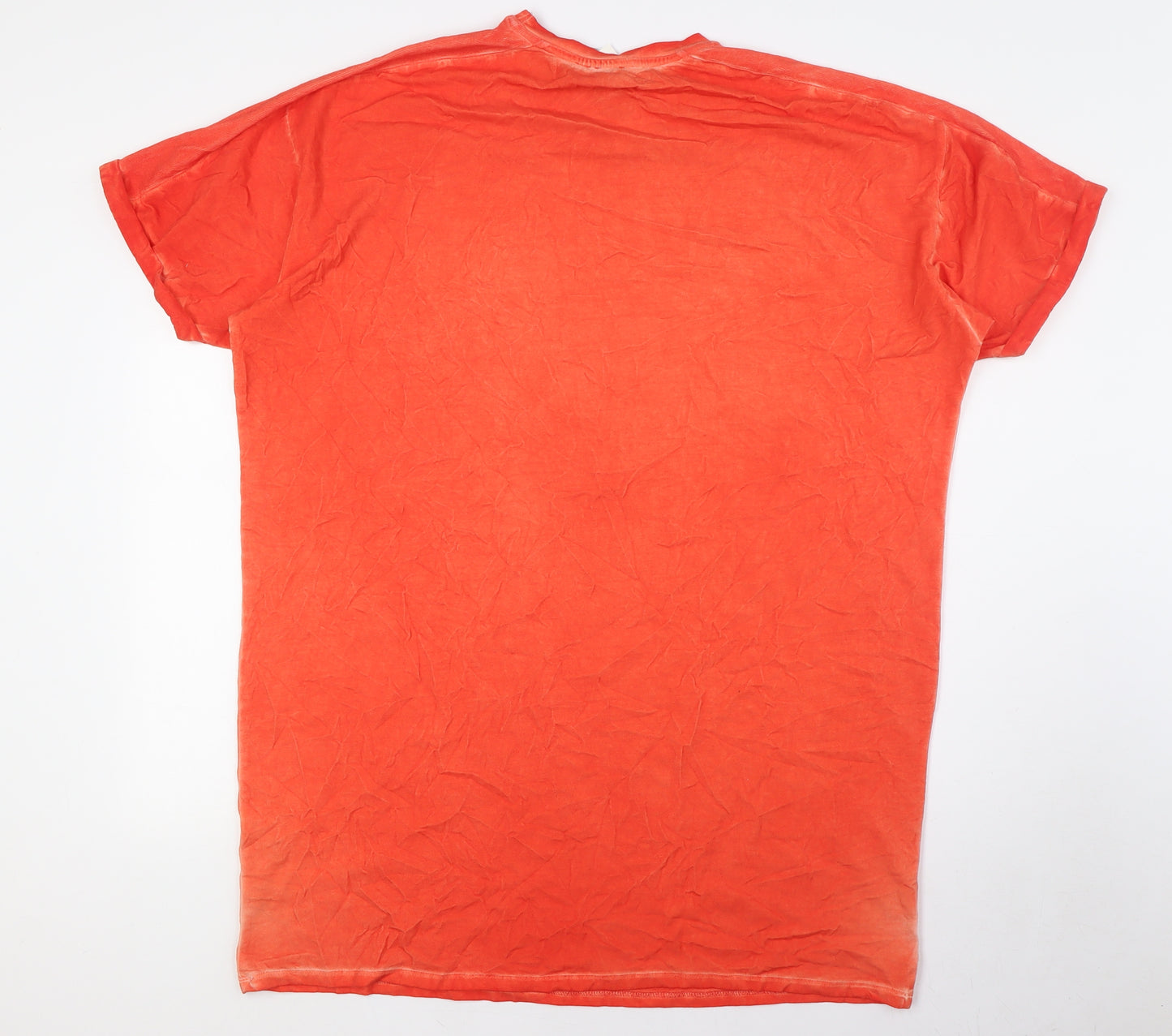 ASOS Womens Orange Cotton Basic T-Shirt Size 12 Crew Neck