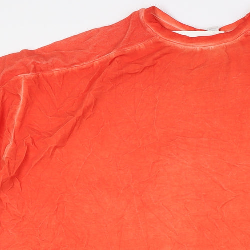 ASOS Womens Orange Cotton Basic T-Shirt Size 12 Crew Neck
