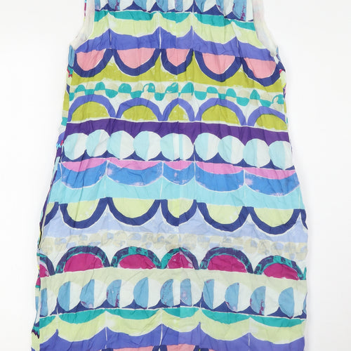 Derhy Womens Multicoloured Cotton Pencil Dress Size M Round Neck Zip