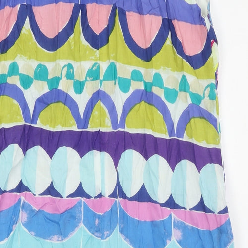 Derhy Womens Multicoloured Cotton Pencil Dress Size M Round Neck Zip