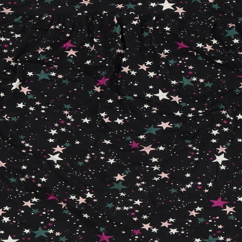Baukjen Womens Black Polyester Basic Button-Up Size 12 Mock Neck - Stars