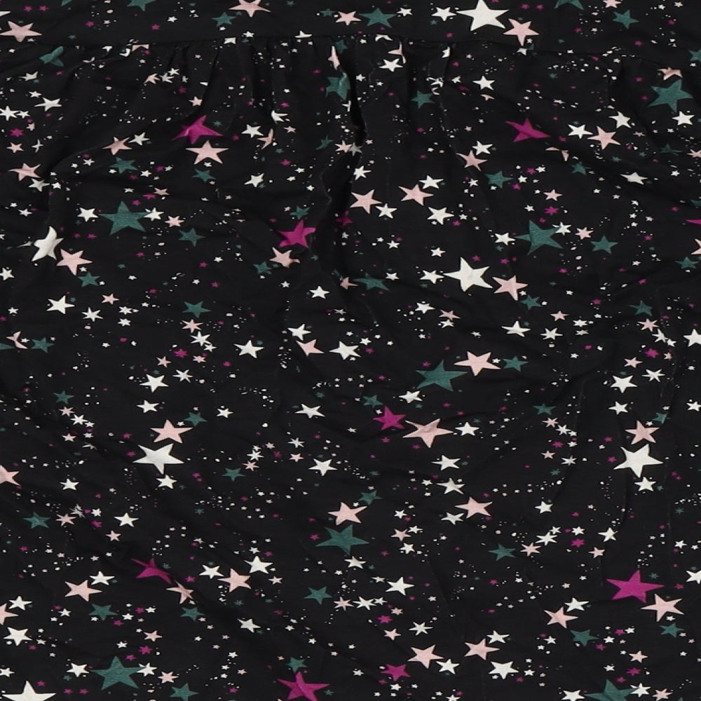 Baukjen Womens Black Polyester Basic Button-Up Size 12 Mock Neck - Stars