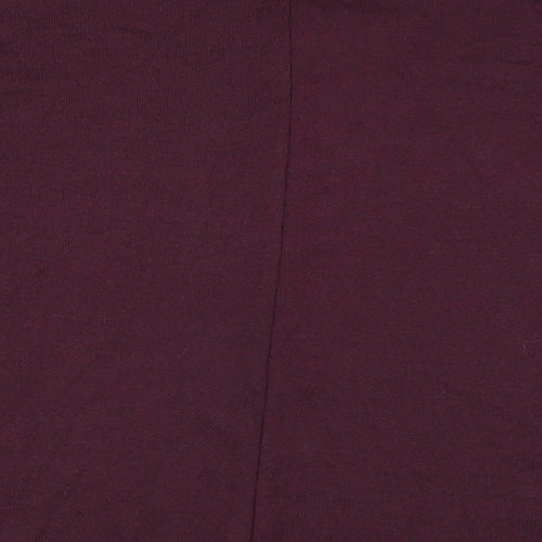 New Look Womens Purple Polyester Basic Button-Up Size 12 Round Neck