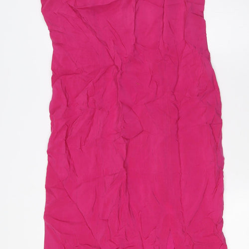 Alexon Womens Pink Cupro A-Line Size 10 Round Neck Zip
