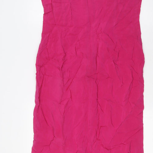 Alexon Womens Pink Cupro A-Line Size 10 Round Neck Zip