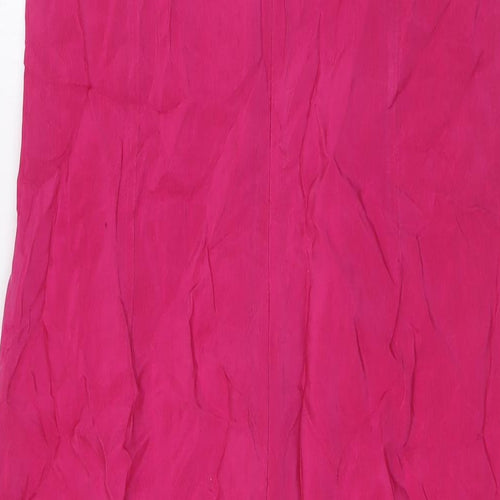 Alexon Womens Pink Cupro A-Line Size 10 Round Neck Zip
