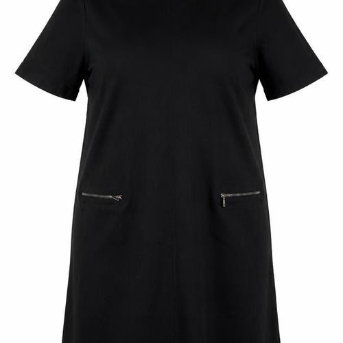 Debenhams Womens Black Viscose A-Line Size 18 Round Neck Zip - Zip pockets