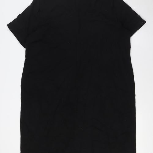 Debenhams Womens Black Viscose A-Line Size 18 Round Neck Zip - Zip pockets
