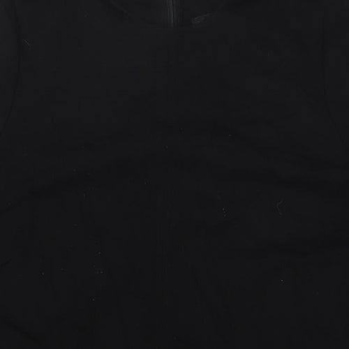 Debenhams Womens Black Viscose A-Line Size 18 Round Neck Zip - Zip pockets