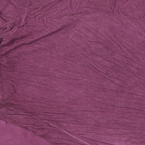 Yest Womens Purple Polyester Basic Button-Up Size 10 V-Neck