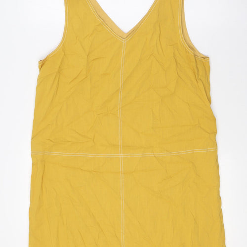 THML Womens Yellow Rayon A-Line Size M V-Neck