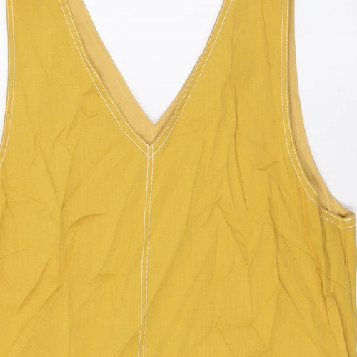 THML Womens Yellow Rayon A-Line Size M V-Neck