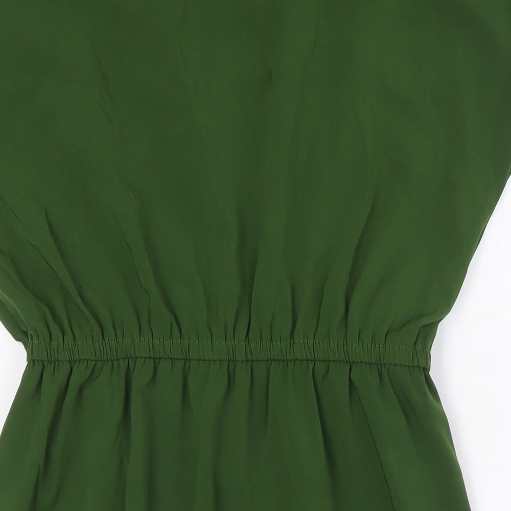 Louche Womens Green Polyester A-Line Size 10 Boat Neck