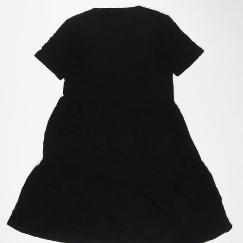 Select Womens Black Polyester A-Line Size 16 Round Neck