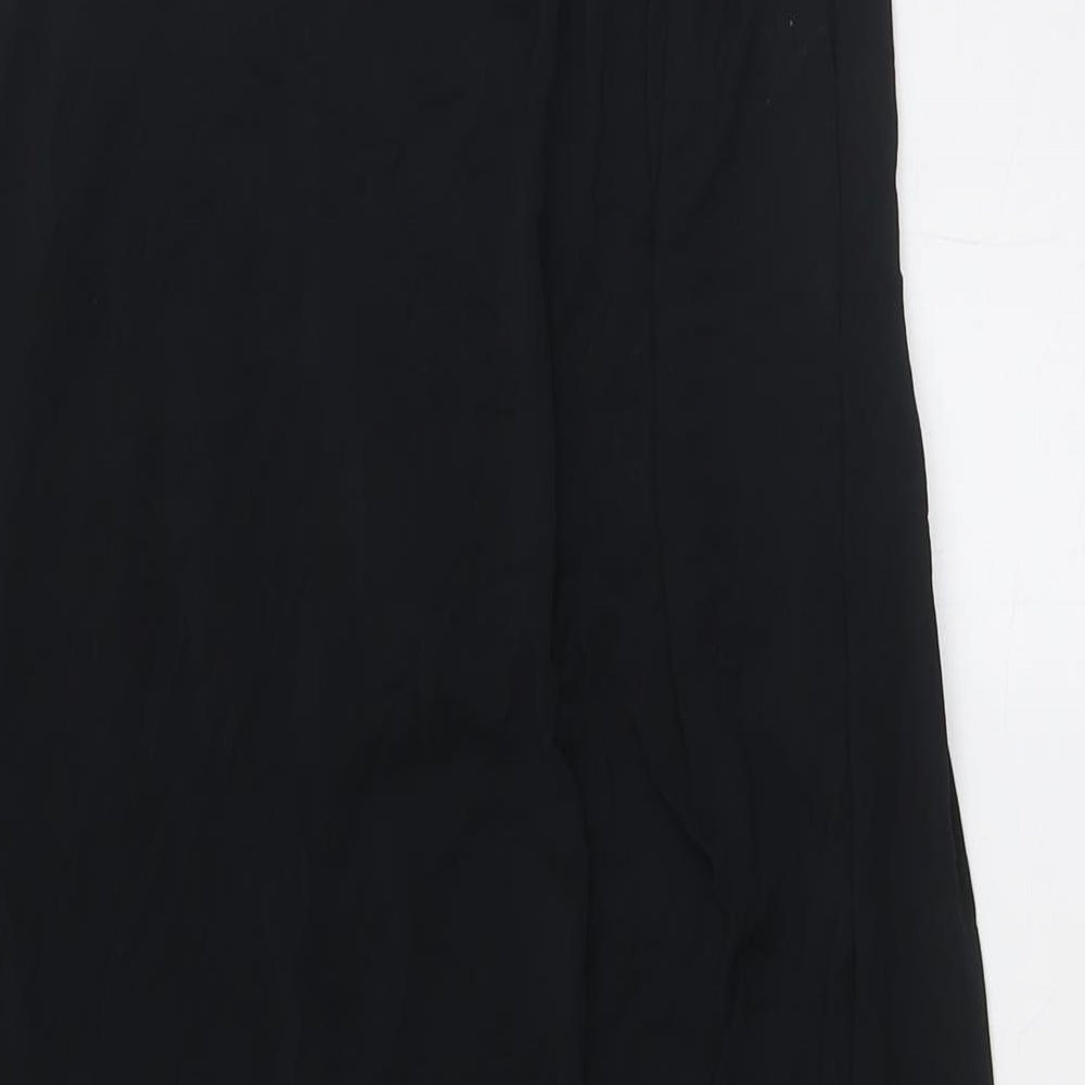 COS Womens Black Acetate Tunic Button-Up Size S Boat Neck