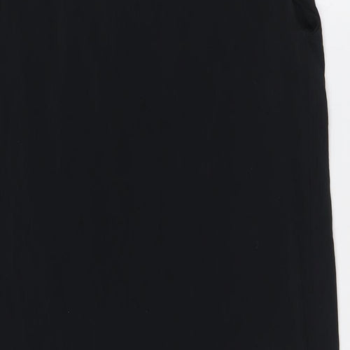 COS Womens Black Acetate Tunic Button-Up Size S Boat Neck
