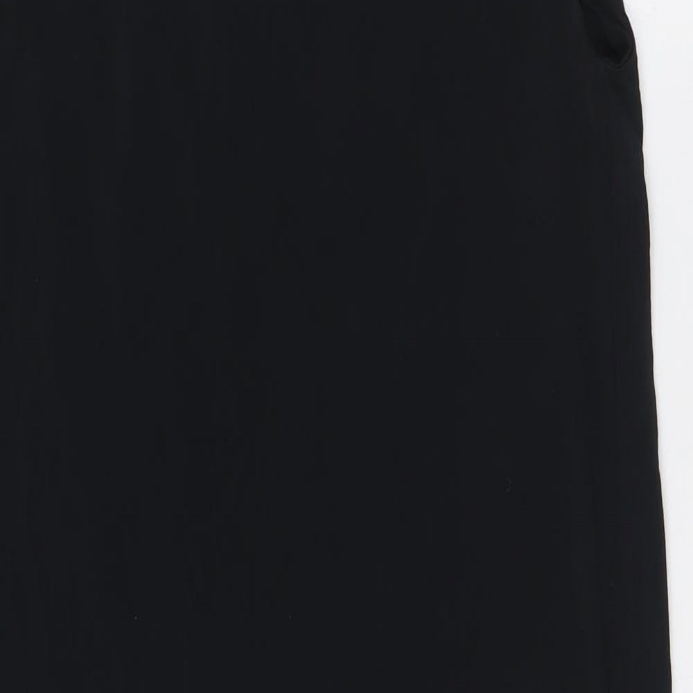 COS Womens Black Acetate Tunic Button-Up Size S Boat Neck