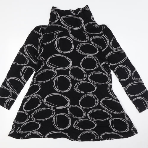 Capri Womens Black Polyester Tunic Button-Up Size XS High Neck