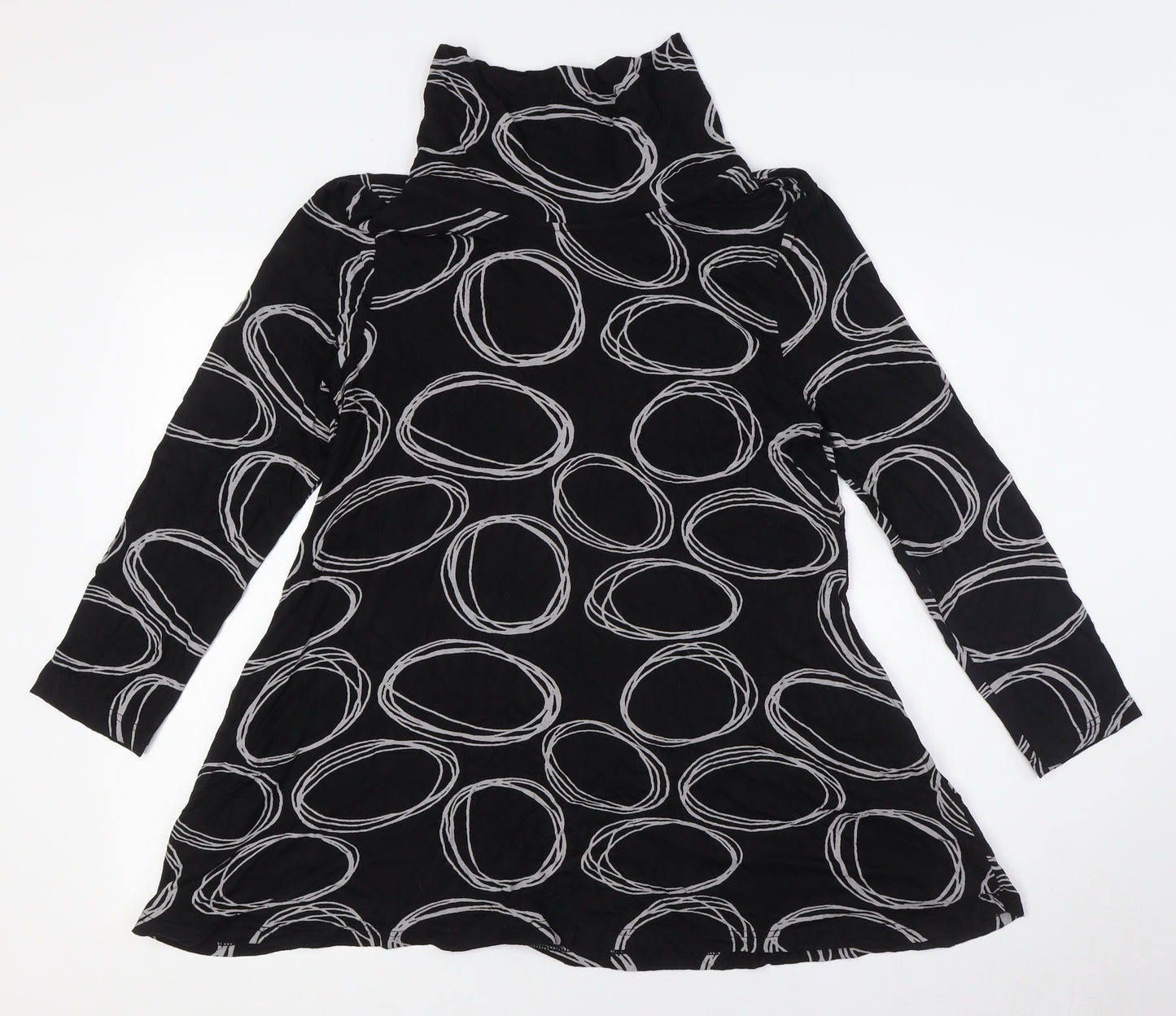 Capri Womens Black Polyester Tunic Button-Up Size XS High Neck