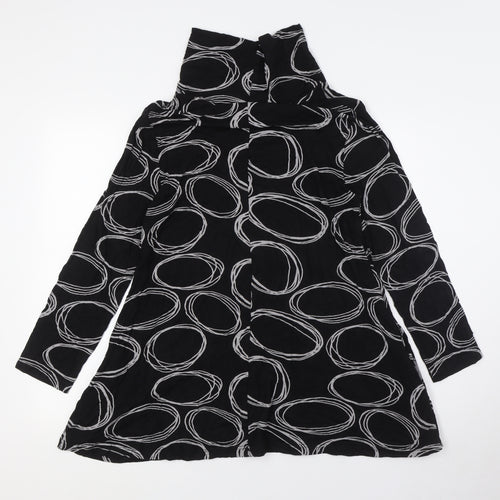 Capri Womens Black Polyester Tunic Button-Up Size XS High Neck