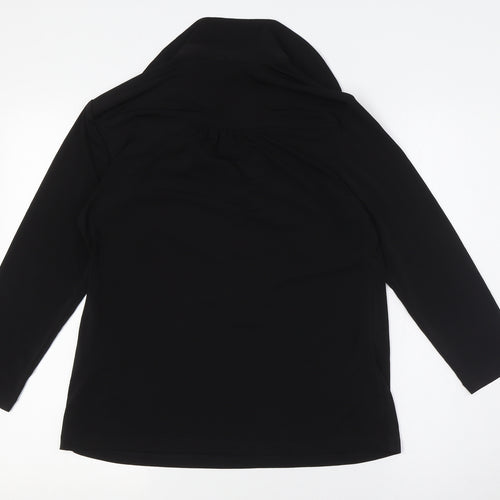 Premise Womens Black Polyester Basic Button-Up Size M Collared