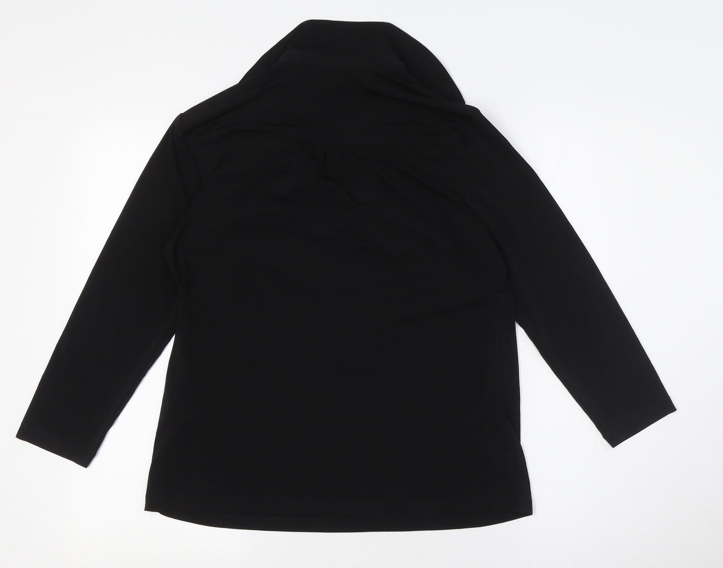 Premise Womens Black Polyester Basic Button-Up Size M Collared