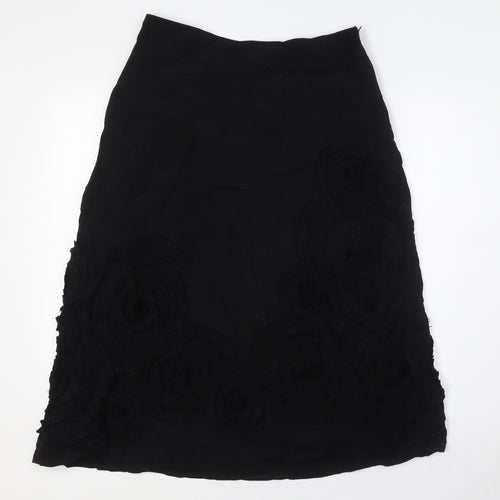 Principles Womens Black Viscose A-Line Skirt Size 10 Zip