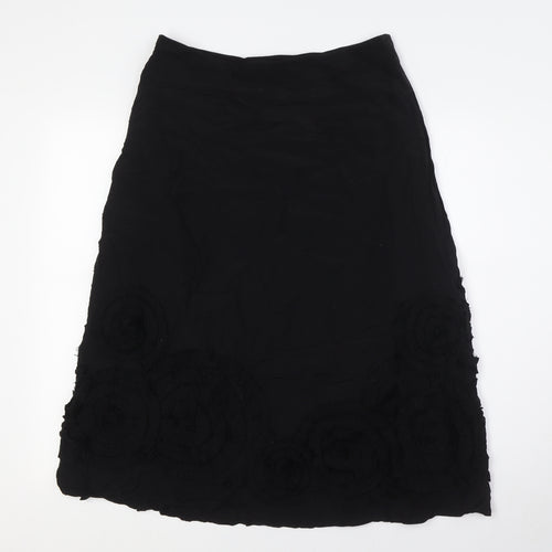 Principles Womens Black Viscose A-Line Skirt Size 10 Zip