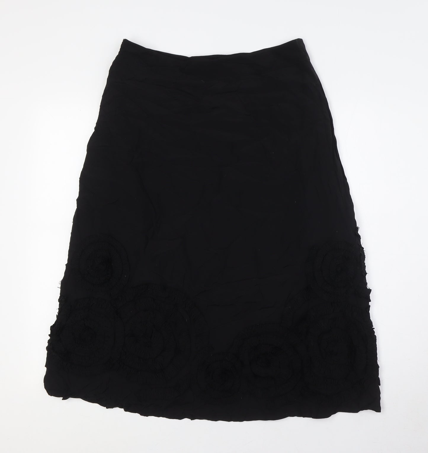 Principles Womens Black Viscose A-Line Skirt Size 10 Zip