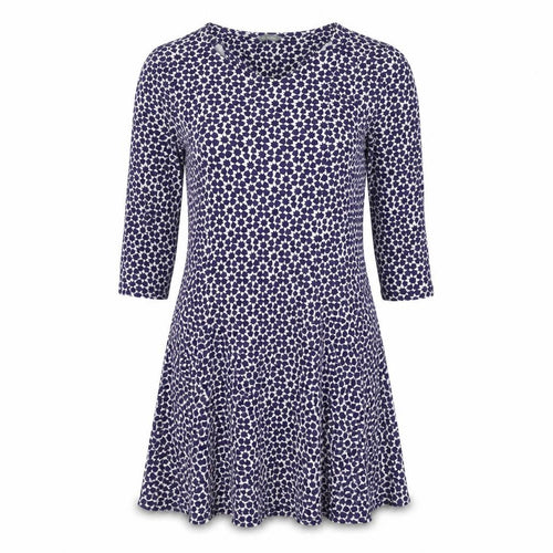 Marks and Spencer Womens Blue Viscose A-Line Size 12 Round Neck - Stars