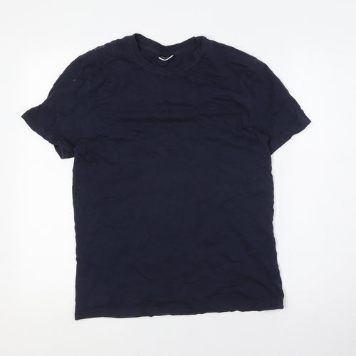 LEFTIES MAN Mens Blue Cotton T-Shirt Size S Crew Neck