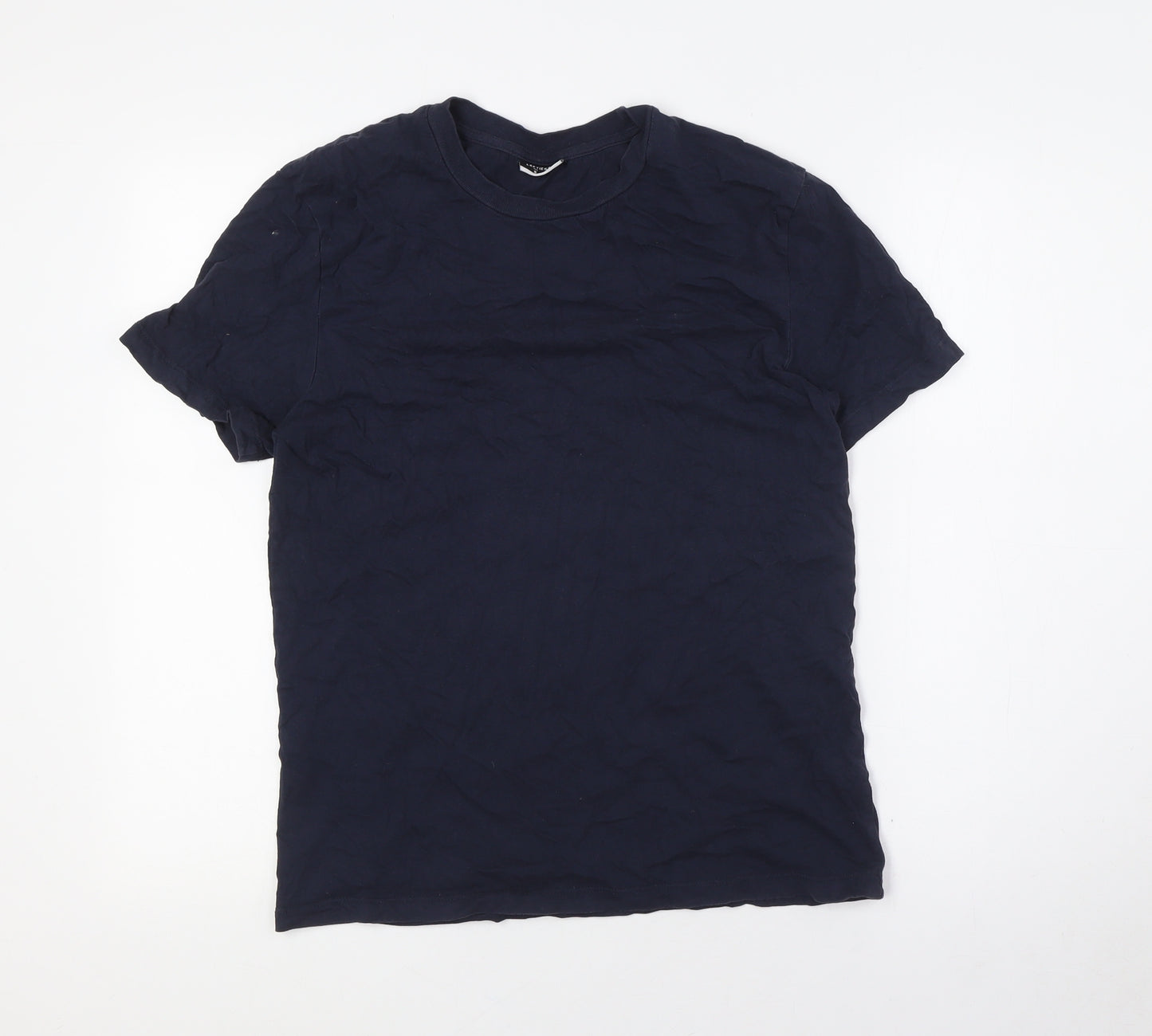 LEFTIES MAN Mens Blue Cotton T-Shirt Size S Crew Neck