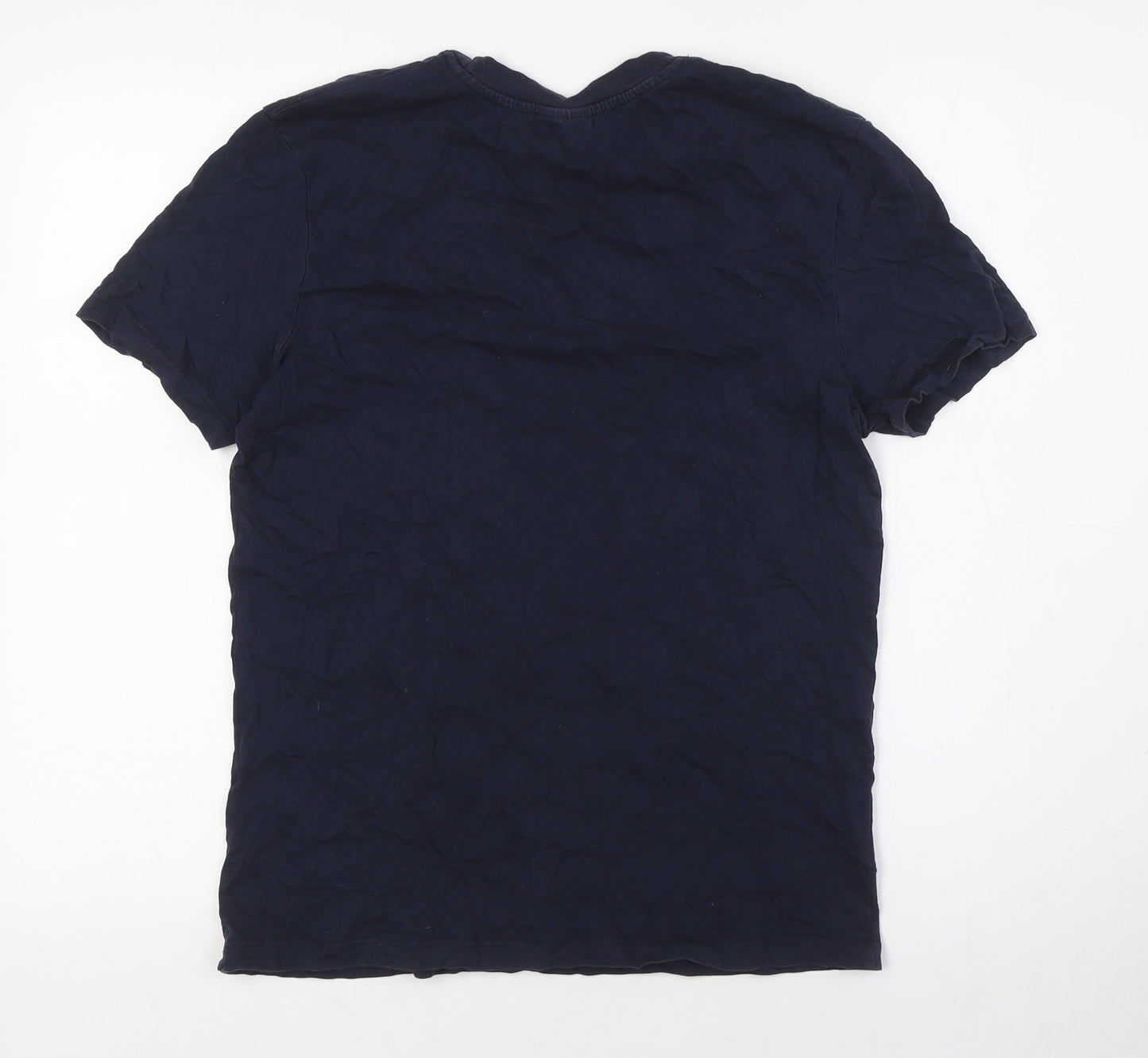 LEFTIES MAN Mens Blue Cotton T-Shirt Size S Crew Neck