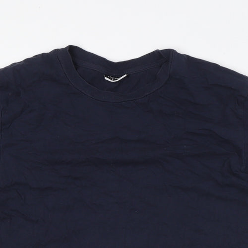 LEFTIES MAN Mens Blue Cotton T-Shirt Size S Crew Neck