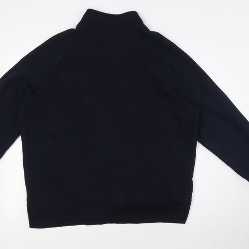 Marks and Spencer Mens Blue Cotton Pullover Sweatshirt Size XL - 1/4 Zip