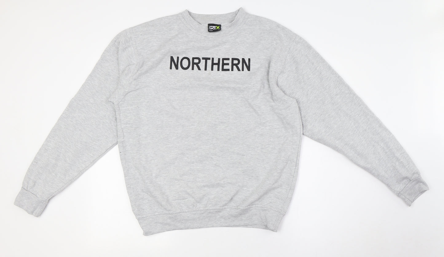 PRO RTX Mens Grey Polyester Pullover Sweatshirt Size M - Northern