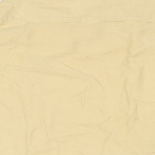 New Class Mens Yellow Cotton Button-Up Size L Collared Button