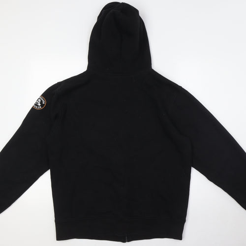 VADEROARNA Mens Black Cotton Full Zip Hoodie Size L