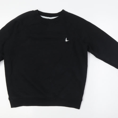 Jack Wills Womens Black Cotton Pullover Sweatshirt Size 6
