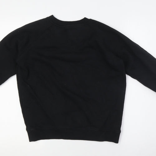 Jack Wills Womens Black Cotton Pullover Sweatshirt Size 6