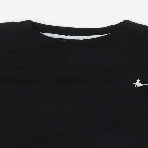 Jack Wills Womens Black Cotton Pullover Sweatshirt Size 6
