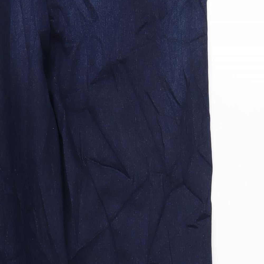 Marks and Spencer Womens Blue Cotton Straight Jeans Size 16 L32 in Regular Zip