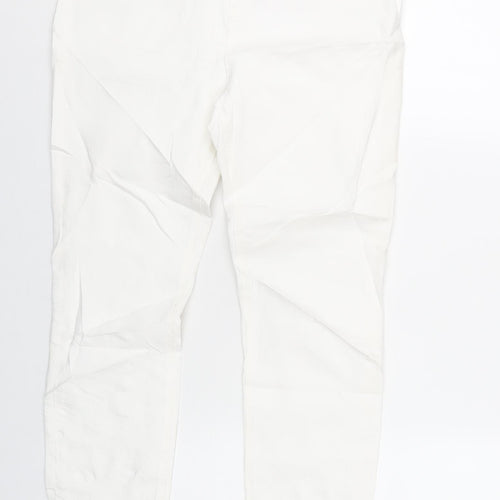 Marks and Spencer Womens White Cotton Skinny Jeans Size 12 L28 in Regular Zip