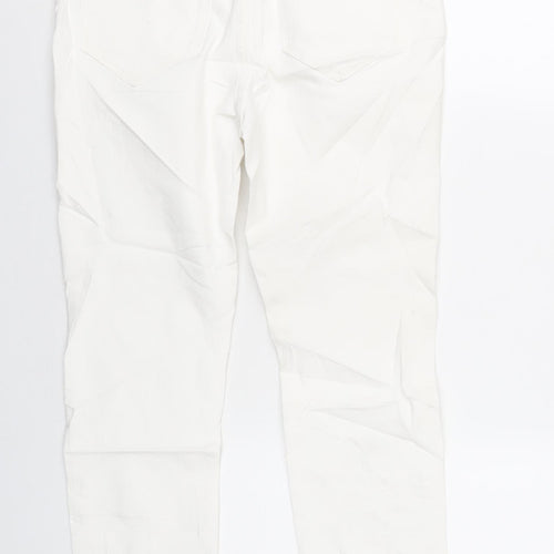 Marks and Spencer Womens White Cotton Skinny Jeans Size 12 L28 in Regular Zip