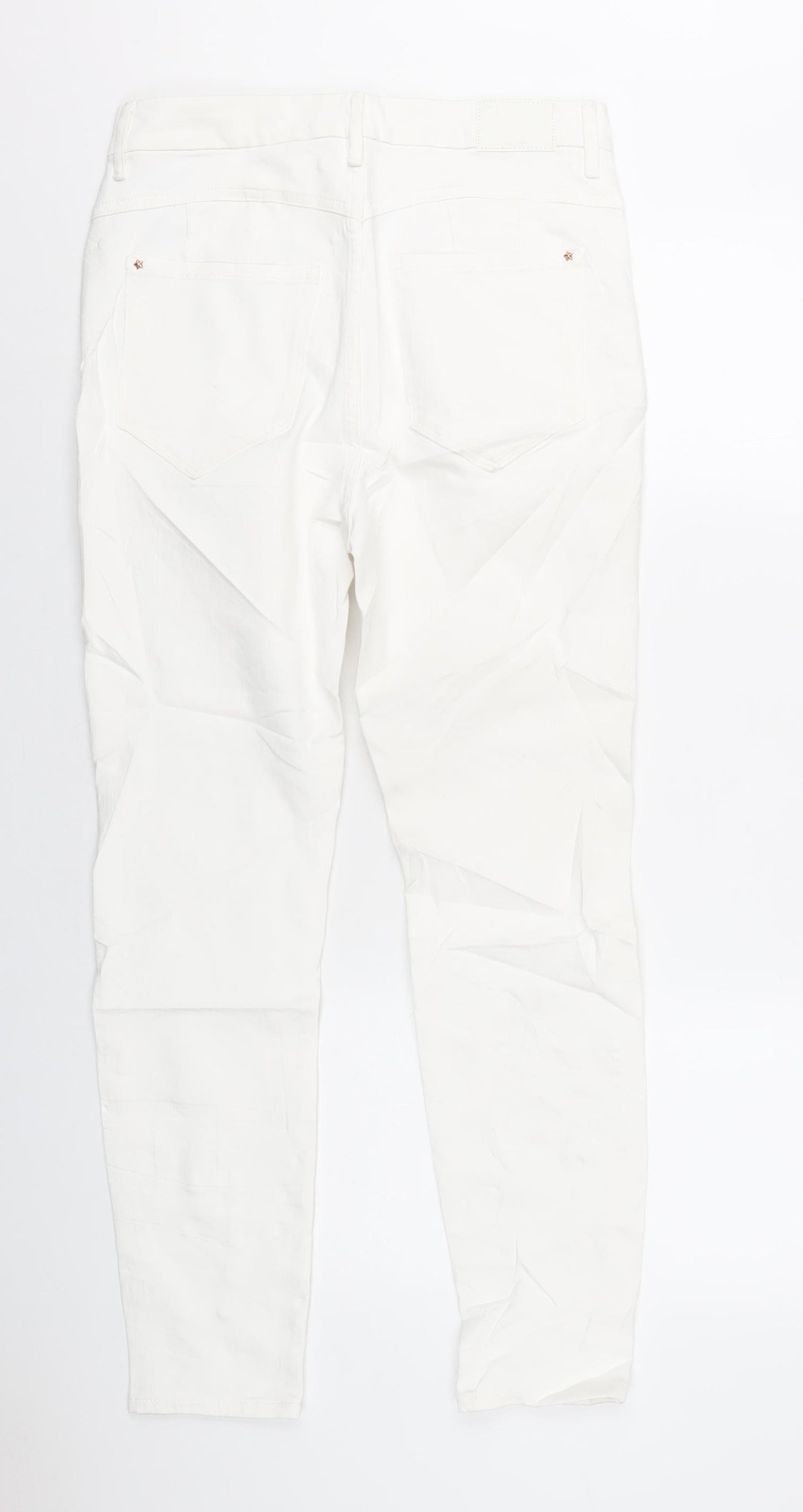 Marks and Spencer Womens White Cotton Skinny Jeans Size 12 L28 in Regular Zip