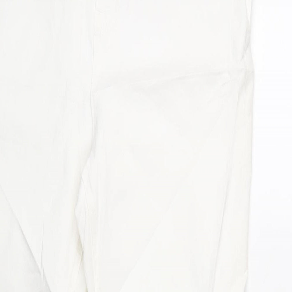Marks and Spencer Womens White Cotton Skinny Jeans Size 12 L28 in Regular Zip