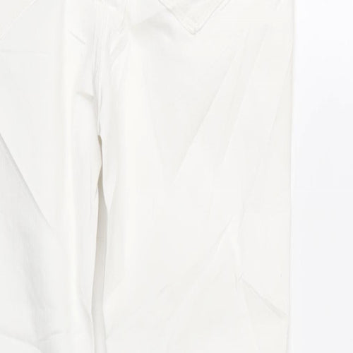 Marks and Spencer Womens White Cotton Skinny Jeans Size 12 L28 in Regular Zip