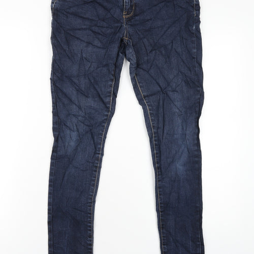 Yes Yes Womens Blue Cotton Skinny Jeans Size 10 L31 in Regular Zip