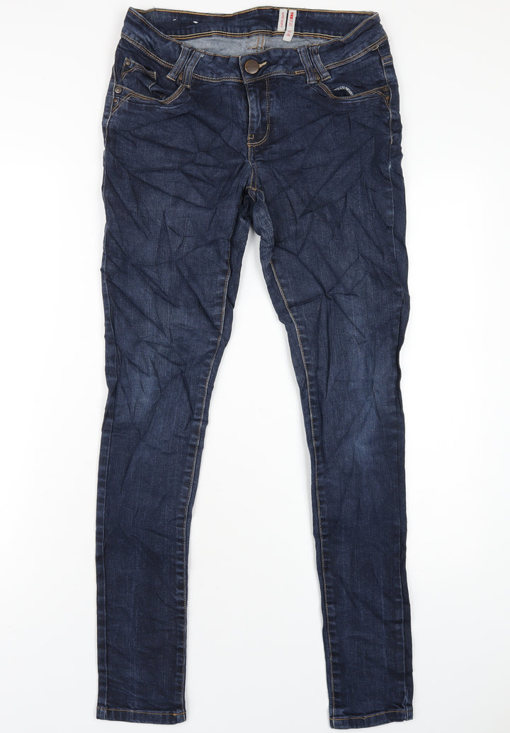 Yes Yes Womens Blue Cotton Skinny Jeans Size 10 L31 in Regular Zip